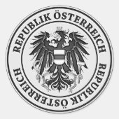 Austria Round Emblem Ronde Sticker (Voorkant)