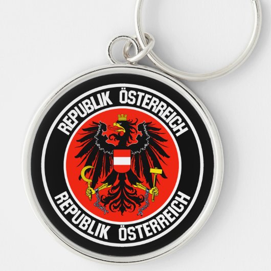 Austria Round Emblem Sleutelhanger (Voorkant)