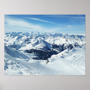 austria ski mountain travel alps snow landscape poster