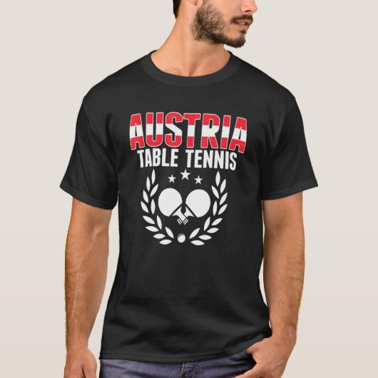 Austria Table Tennis   Austrian Ping Pong Supporte T-shirt (Voorkant)