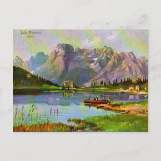 Austria Tyrol Lake Misurina,1920 Briefkaart (Voorkant)