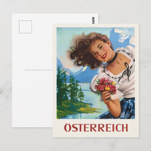 Austria Vintage Poster Briefkaart (Voorkant / Achterkant)