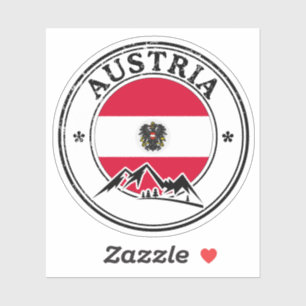 Austria Zegel Sticker Rond Vlag Voor Laptop Boek..