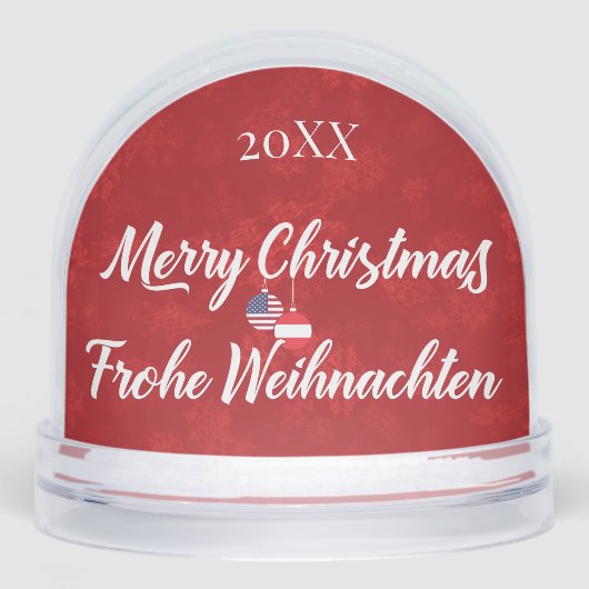 Austrian American Merry Christmas Sneeuwbol (Voorkant)