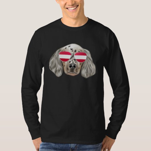 Austrian Flag English Setter Dog Austria Pocket T-shirt (Voorkant)
