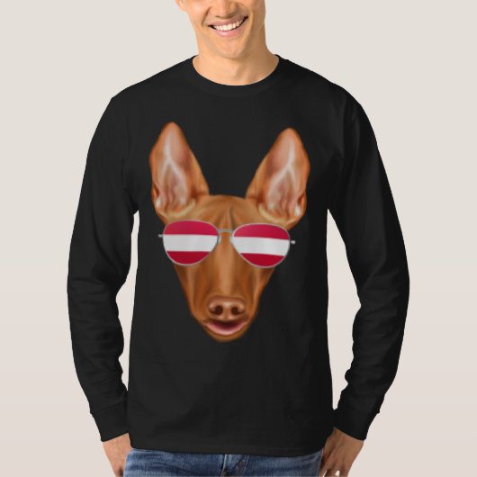 Austrian Flag Pharaoh Hound Dog Austria Pocket T-shirt (Voorkant)