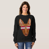 Austrian Flag Pharaoh Hound Dog Austria Pocket Trui (Voorkant volledig)