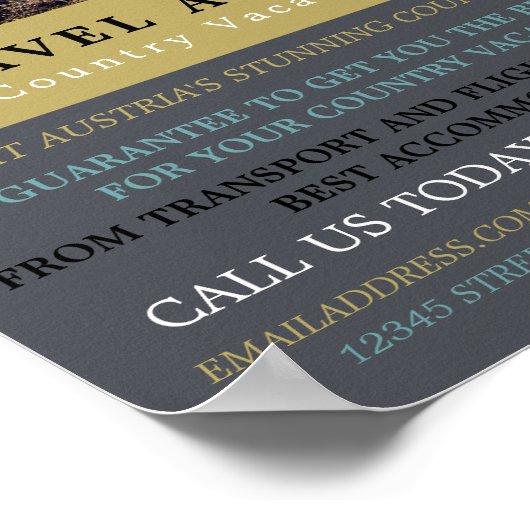 Austrian Lake, reisbureau Adverteren Poster (Hoek)