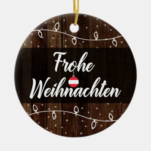 Austrian Merry kerst Frohe Weihnachten Keramisch Ornament (Voorkant)