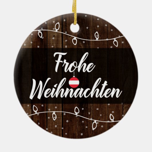 Austrian Merry kerst Frohe Weihnachten Keramisch Ornament (Achterkant)