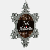 Austrian Merry kerst Frohe Weihnachten Tin Sneeuwvlok Ornament (Links)