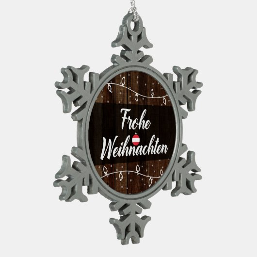 Austrian Merry kerst Frohe Weihnachten Tin Sneeuwvlok Ornament (Links)