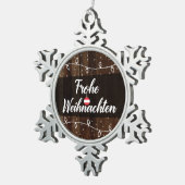 Austrian Merry kerst Frohe Weihnachten Tin Sneeuwvlok Ornament (Rechts)