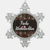 Austrian Merry kerst Frohe Weihnachten Tin Sneeuwvlok Ornament (Voorkant)