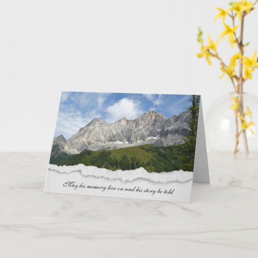 Austrian mountain peaks sympathy kaart (Gele Bloem)