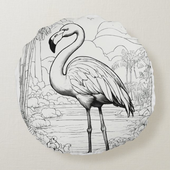 Austrich Pillow Rond Kussen (Achterkant)