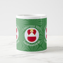 Austrische engel kerst vlag gepersonaliseerd grote koffiekop