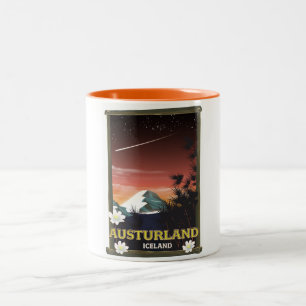 Austurland IJsland IJsland reisposter Tweekleurige Koffiemok