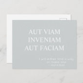 Aut Viam Inveniam Aut Faciam Briefkaart - Grijs (Voorkant / Achterkant)