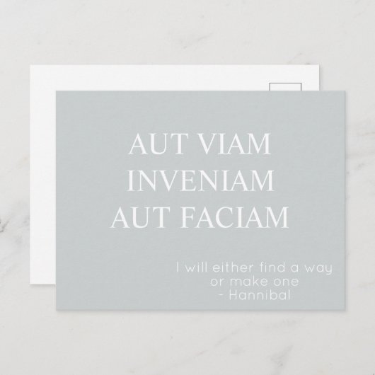 Aut Viam Inveniam Aut Faciam Briefkaart - Grijs (Voorkant / Achterkant)