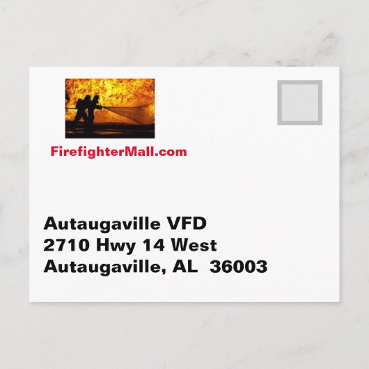 Autaugaville VFD-Briefkaart Briefkaart (Achterkant)