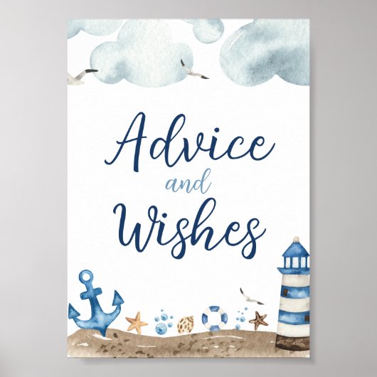 Auteur advies en wenst Baby shower Poster (Voorkant)