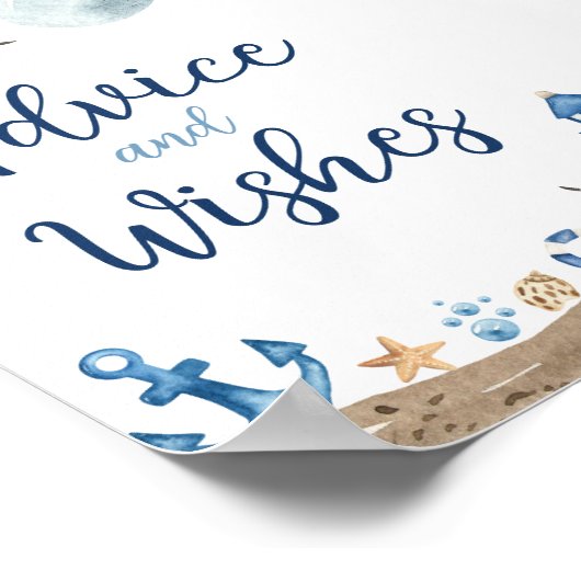 Auteur advies en wenst Baby shower Poster (Hoek)