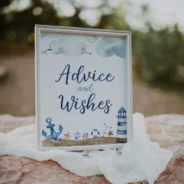 Auteur advies en wenst Baby shower Poster