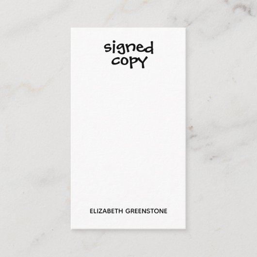 Auteur Bladwijzer voor speciale acties ondertekend Informatiekaartje (Voorkant)