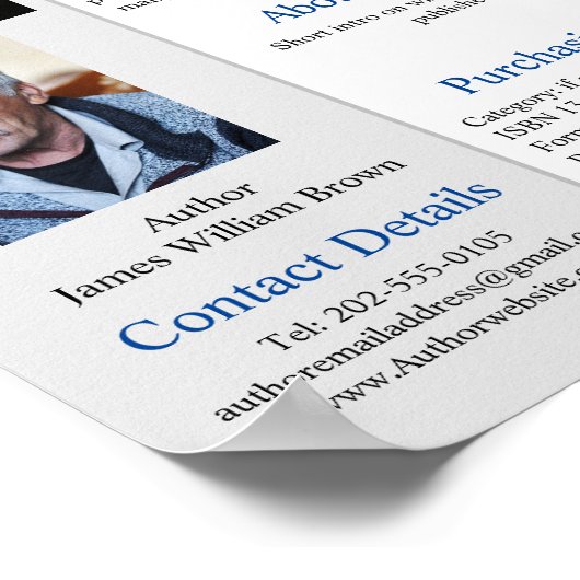 Auteur Boek Een blad Promotie Verkopen Poster (Hoek)