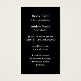 Auteur Boek Hoesje Ondertekening Promo Visitekaartjes
