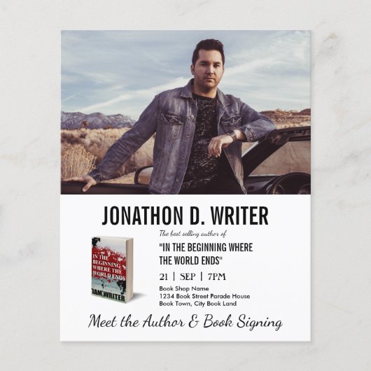 Auteur Boek Ondertekening & Boek Promotie Boek Lan Flyer (Voorkant)