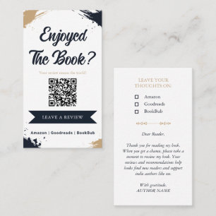 Auteur Boek Review Verzoek QR Code Bedankt Visitekaartje