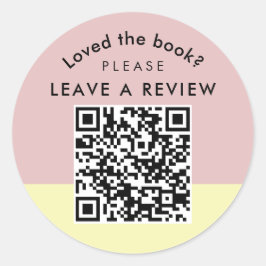Auteur Boek Review Verzoek QR Code Pastel Ronde Sticker