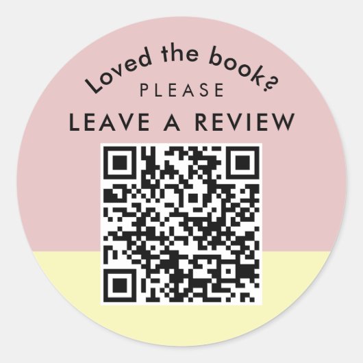 Auteur Boek Review Verzoek QR Code Pastel Ronde Sticker (Voorkant)