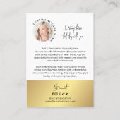 Auteur Boek Serie Foto Collage Wit & Goud Visitekaartje (Achterkant)