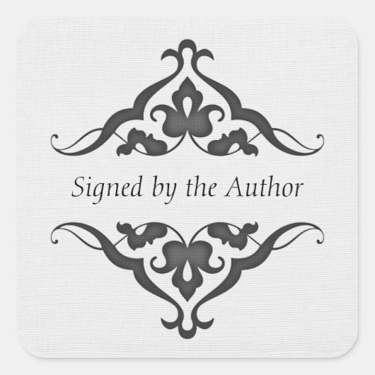 Auteur boekenplaat vierkante sticker (Voorkant)