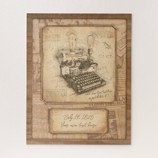 Auteur / columnist van de krant. kunst. Cadeau Legpuzzel (Verticaal)