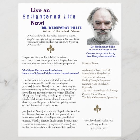 Auteur Een Blad Boek Marketing Blauw Flyer (Voorkant)