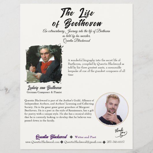 Auteur Eenvoudig Classy Veelzijdig Flyer (Voorkant)