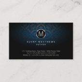 Auteur Elegant Circle Monogram Dark Damask Visitekaartje (Voorkant)