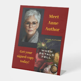 Auteur Evenement Tafel Signage en Foto's Reclamebord Met Voetstuk