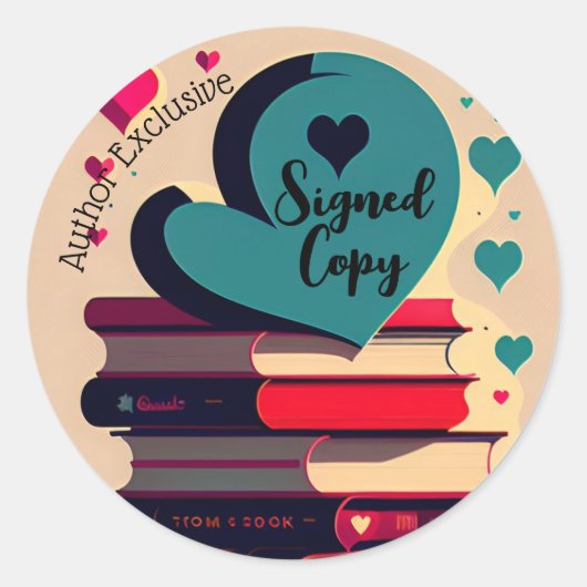 Auteur exclusieve ondertekende kopie ronde sticker (Voorkant)