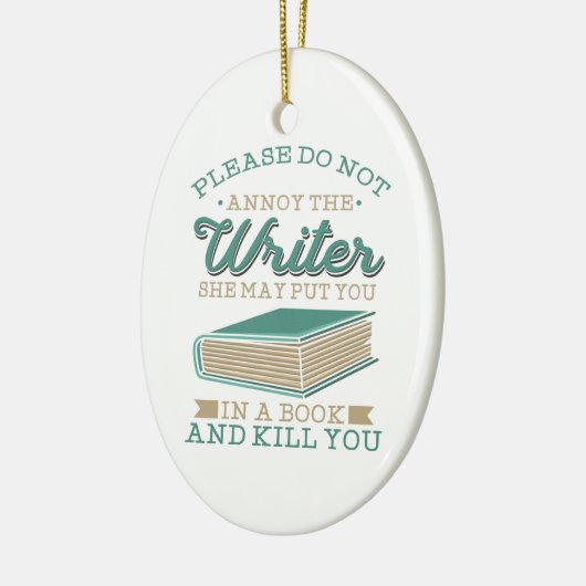 Auteur Gag maakt de schrijver geen kwaad Keramisch Ornament (Links)