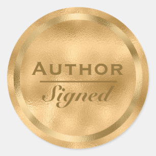 Auteur gesigneerd Faux Gold Ronde Sticker