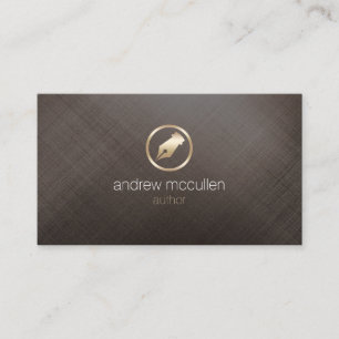 Auteur Gouden Pen NIb Icon Geborsteld Metaal Uitge Visitekaartje