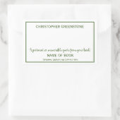 Auteur Groene Bookplaat van de Handtekening Rechthoekige Sticker (Tas)