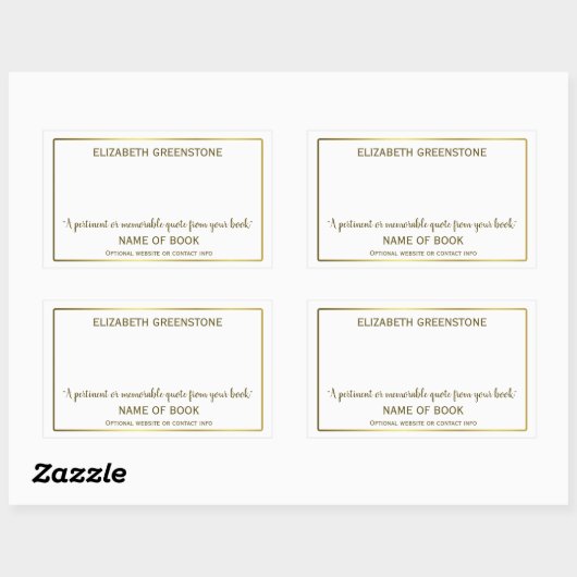 Auteur Handtekening: Bladplaat Rechthoekige Sticker (Vel)