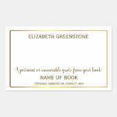 Auteur Handtekening: Bladplaat Rechthoekige Sticker (Voorkant)