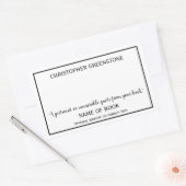 Auteur Handtekening Zwarte Bladplaat Rechthoekige Sticker (Envelop)